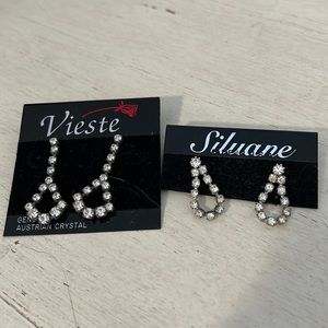 2 sets NWT Austrian Crystal Vieste Siluane earrings